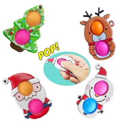 China New Children 4pcs Mini Bubble Head Chained Noise Toy Set Funny Christmas Gift Simple Push Relaxing Eco-friendly Material for sale