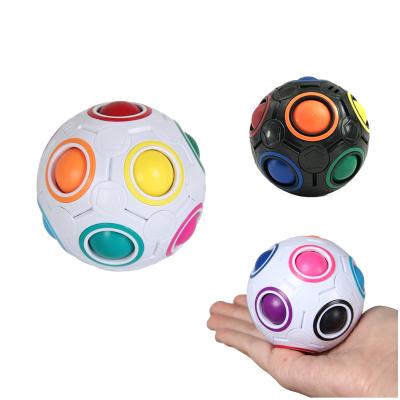 China Luminous Moving Person Toy Magic Rainbow Puzzle Ball Anti-noise Material 12 Holes Kids Educational Cube Game Eco-friendly In Gear for sale