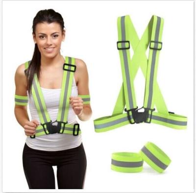 China High Reflective Colorful Reflective Belt With Elastic Stripe Safety Working Recycling 100% Polyester Reflective Vest for sale