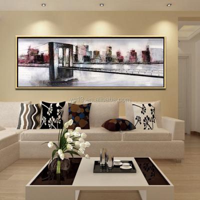 China Abstract Home Decor Abstract Art Picture With Colorful London Bridge Canvas Oil Painting for sale