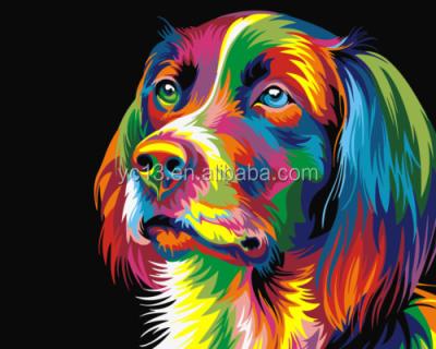 China Modern Colorful Abstract Dog DIY Painting By Numbers for sale