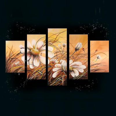 China It has the best sunproof and waterproof nature for a long time Framed Painting Wall Art Decor Abstract Oil Painting for Room Decoration Abstract Flower 5pcs set for sale