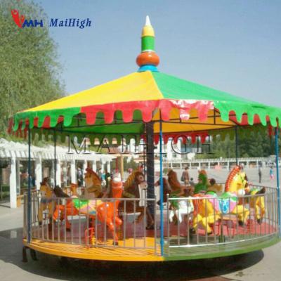 China Amusement Park Amusement Cheap Rides Single Carousel Mounted With Trailer For Sale for sale