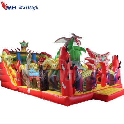 China Large Funny Commercial Dinosaur Theme Park Inflatable Amusement Park For Kids for sale