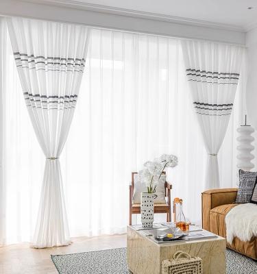 China Modern Light Luxury Modern High Grade White Screen Curtain Balcony Bay Window Curtain for sale