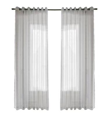 China Modern Manufacturer Customized Cross High Grade Pure White Linen Balcony Curtain for sale