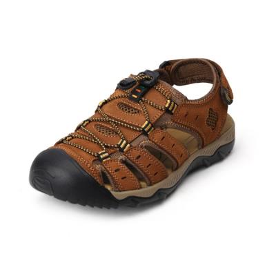 China Factory direct sale men's durable leather beach outdoor sandals for men for sale