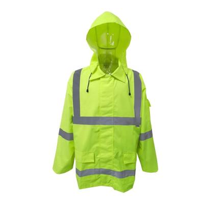 China Water Proof Hot Sale High Visibility Construction Safety 3M Hi Vis Reflective Safety Green Work Jacket for sale