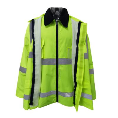 China Professional Construction Hi Vis Safety Work Jacket Hi Vis Safety Traffic Fluorescent Vest Water Proof Manufacturer for sale