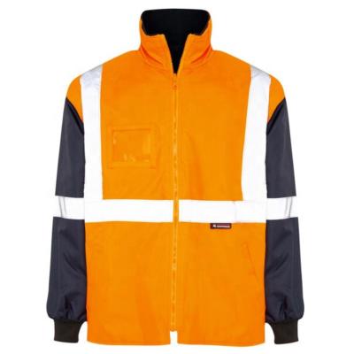 China Hot Selling Water Proof Orange/Navy Hi Vis Waterproof 5-In-1 Reflective Jacket For Men for sale