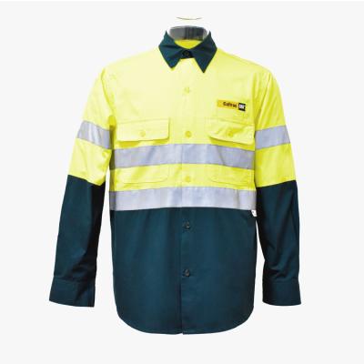 China Breathe High Vis Factory Custom Workwear Jumper Construction Shirts Wholesale Color High Quality Striped Shirt for sale