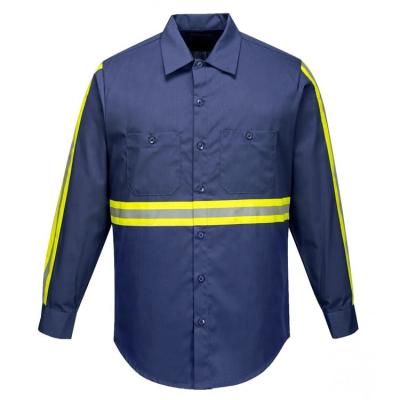 China Breathe Hot Sale Custom Made High Visibility Reflective Safety Long Sleeves Hi Vis Work Shirt For Men /Short for sale