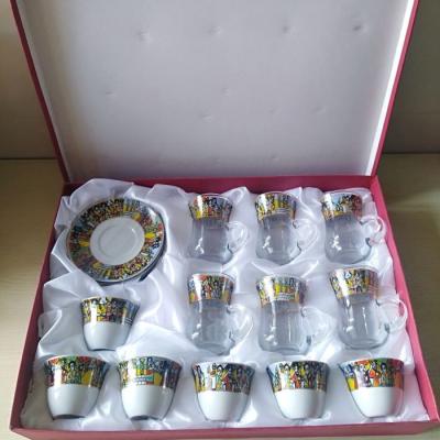 China 2022 viable hot sale 18pcs coffee set with habesha glass saba for sale