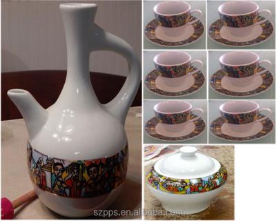 China 15pcs coffee cups fine art queen sheba classic ethiopian coffee set for sale