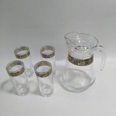 China 2022 hot sale 5pcs food grade glass jug safe with cup set saba for sale