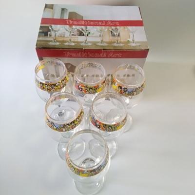 China 2022 Food grade safe hot sale wine cup set 6pcs saba glass design for sale