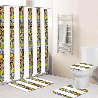 China 2022 viable hot sale bath set with shower curtain for habesha saba for sale