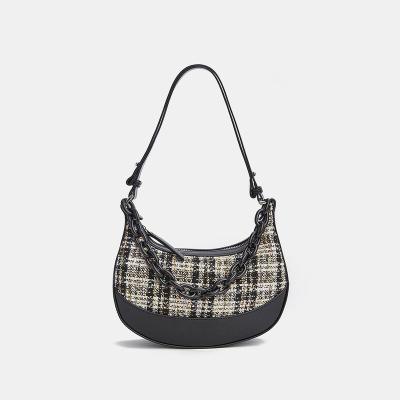 China Anti-theft the 2022 new spring soft plaid crescent armpit tote bag for sale