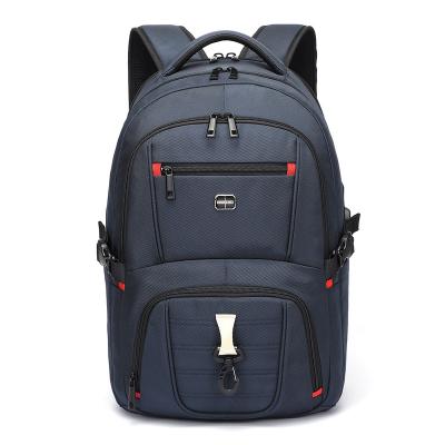 China With USB Carney Road Backpack Service Waterproof Fashion Polyester Business Travel Bag Blue Gray for sale