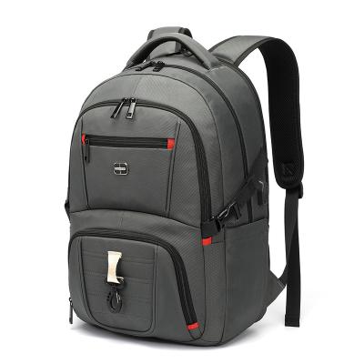 China With Gray Fabric Waterproof Business Carney Road Oxford Fashion Unisex Oxford Fashion Soft Zipper Handle USB Travel Bag Laptop Backpack for sale