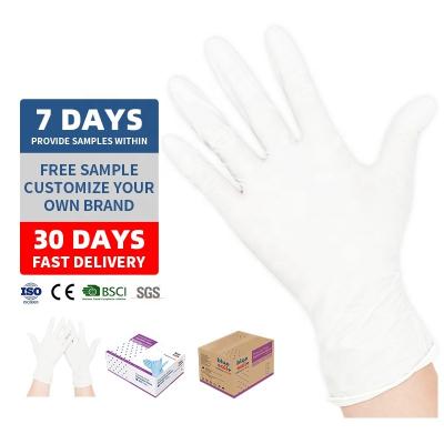 China Powder Free High Quality Disposable White Powder Kitchen Gloves For Food Processing for sale