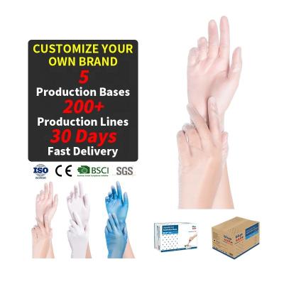 China Hot-selling PVC Powder Free Vinyl Gloves Food Service Safety Disposable Waterproof Clear Gloves for Examination for sale