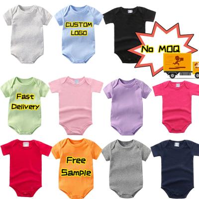 China Shortsleeve 2022 New Arrivals Summer Baby Romper Shorts Sheath Onesie Sublimation Baby Onesie Solid Color Custom Baby Romper for sale