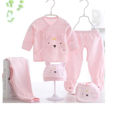 China 2022 New Arrivals Breathable Baby Clothing Set Roupas De Bebe Cotton Newborn Clothing Set Baby Gift Box Baby Suit 5pcs Set for sale