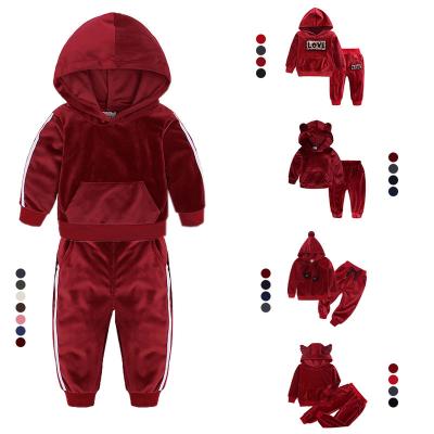 China 2022 New Arrivals Spring Children's Casual Clothing Set Custom Logo Boys Clothing Sets Valentine's Day Tracksuit Branded Unisex Kids Tracksuit for sale