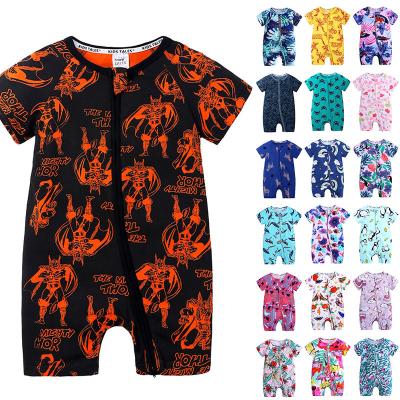 China 2022 Cotton Summer Baby Romper 100% Organic High Fashion Clothing Baby Romper Infant One Piece Zipper Overalls for sale