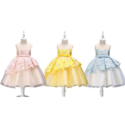 China Kids Clothing Girls Dresses Princess Breathable Organza Embroidered Flower Flower Girl Dress Girl for sale