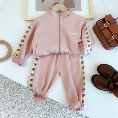 China Casual Outerwear For Girls Spring Casual Two Piece Set Baby Coat Pants Korean Version Trend for sale