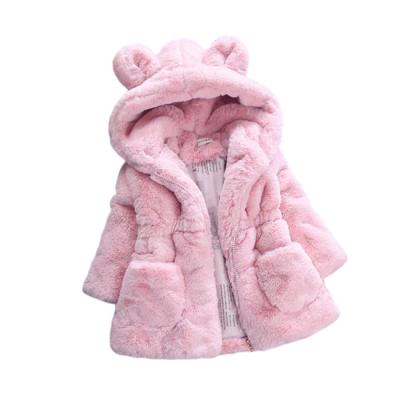 China 2022 Winter Children Clothing Toddler Girl Fur Coats Kids Girls Stripper Jackets Breathable Jacket With Fur Hood Fur Jackets Kids for sale