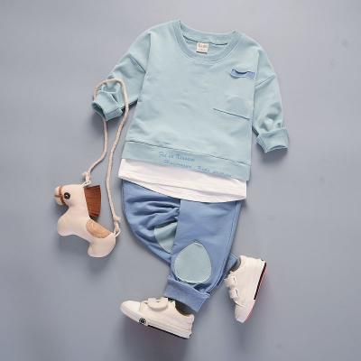 China 2020 New Spring Korean Version Children's Two-piece Set Cotton Boys Casual Cartoon Casual Set for sale