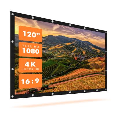 China Wall Mounted Foldable Polyester Portable Anti - Wrinkle Simple Projection Films Screens Outdoor for sale