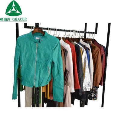 China casual wear leather jacket used clothing sale china second hand clothes for sale