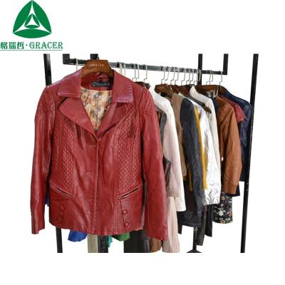 China Casual Wear Leather Jacket Used Apparels Suppliers In USA Bulk Used Clothes for sale