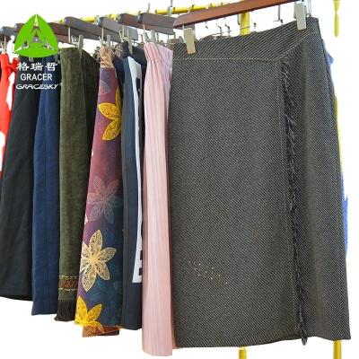 China Loungewear Gracer Brand Used Ladies Wool Skirt Suppliers For Occasion Wear Used Clothes for sale