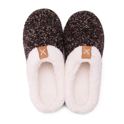 China Fashion Trend Comfortable Wool Striping Winter House Slippers Over The Clog Indoor Outdoor Slipper For Men for sale