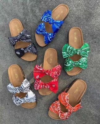 China Wholesale 2021 Spring News Amazon Fashion Trend Bandana Style Hot Women Slipper Summer Bow Sandals Shoes Women for sale