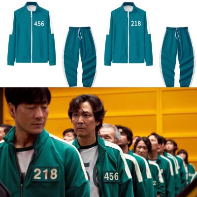 China Autumn Sportswear Squid TV Series Collar Tracksuits Comic Game Costume Jacket Cosplay Game Squid Korean Jail Plus Latest Costume for sale