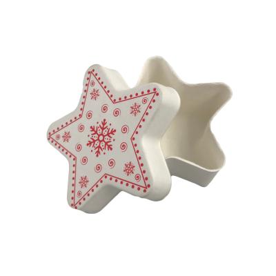 China Daily Use Printing Custom Star Shape Small Festival Paper-like Biodegradable Decoration Christmas Candy Snack Case Storage Box for sale