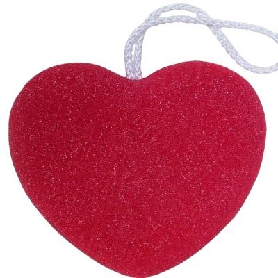 China Artificial Heart Shaped Bath Sponge Foam Good Promotive Gift For Valentine's Day for sale