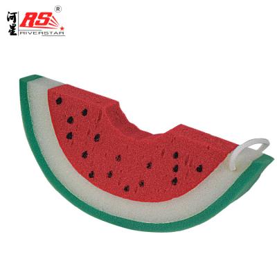 China 2018 New Design High Quality Soft Watermelon Shape Net Bath Fruit Shaped Sponge Eco-friendly Soft for sale