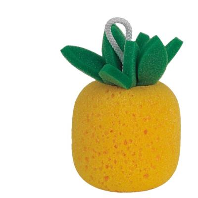 China All Natural Pineapple Shape Bath Shower Tools Best Seller High Quality Soft Baby Bath Sponge for sale