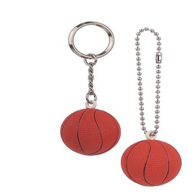 China Custom Small Toy 3D Soft PU Foam Basketball Key Chain for sale