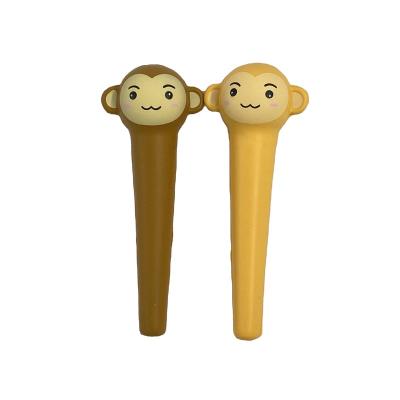 China Funny Educational Toy Customized PU Foam Soft Animal monkey shape cartoon Pencil cover Child Stationery Gift Protective cover for sale