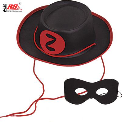 China Custom Made Senior Robber Hat Christmas Party Props Foam Captain Robber Costume EVA Hat Wholesale Soft Rubber Character And Eye Mask for sale