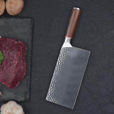 China 7 Inch 5Cr15Mov Knife Cleaver Knife Disposable Plated Steel Chopping Butcher Knife With Black Rosewood Handle for sale