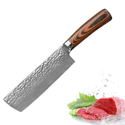 China High Quality Disposable Kitchen Fruit Vegetable Knife Stainless Steel Nakiri Knife With Pakka Wood for sale